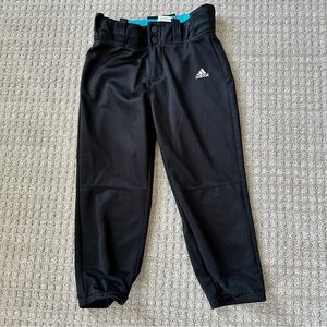 Girl’s Adidas Youth Black Softball Pants Size M Excellent Condition
